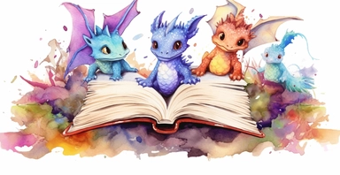 Adorable open watercolour book, cute baby dragons flying out, vivid colours, watercolor clipart, white background, I can’t believe how beautiful this is