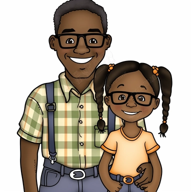 clipart team black girl-dad