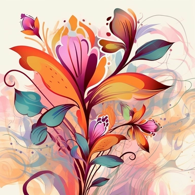 abstract flowers clip art