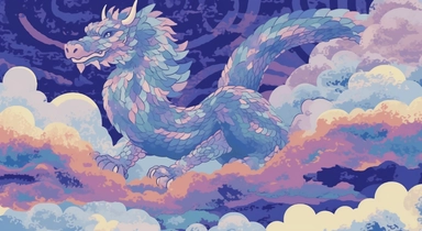 dragon with the cloud clipart png, in the style of aaron douglas, purple and azure, louis wain, contemplative absurdity, japanese-inspired imagery, creative commons attribution, furry art