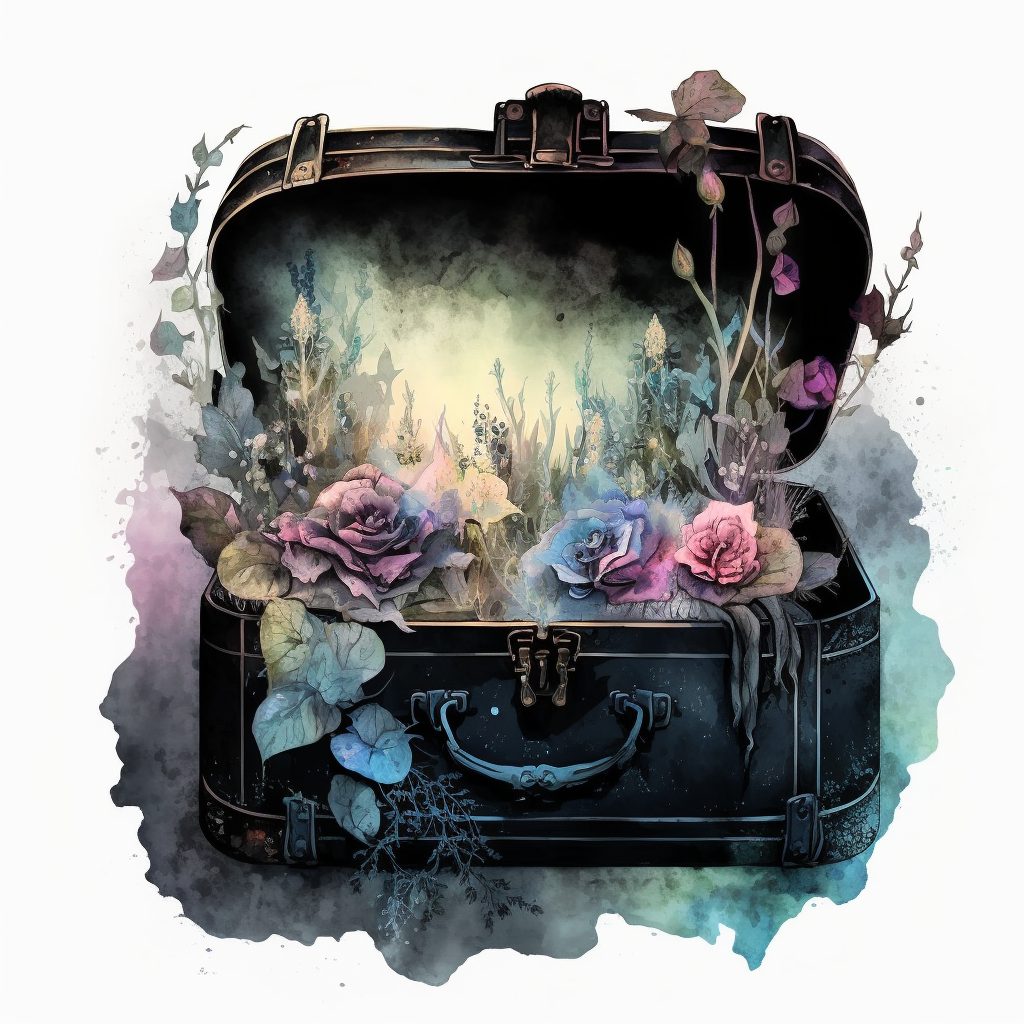 open suitcase clipart