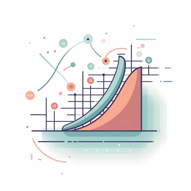 a clipart style simple cartoon icon for a high school math class with numbers and a line graph