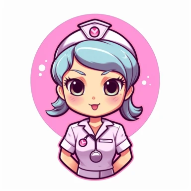 kawaii nonbinary nurse clip art