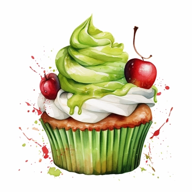 delicious halloween cupcake with Autumn apple orchard , watercolour illustration clipart, extremely detailed, 4k, high quality, colour scheme black, lime green, red and white , , isolated on white background - <@1098423716465102849> (relaxed) - <@1098423716465102849> (relaxed) - Image #3 <@1098423716465102849>