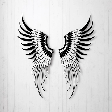 Angel Wings Svg , Angel Wings Clip Art, Wings Cut File For Silhouette, white background