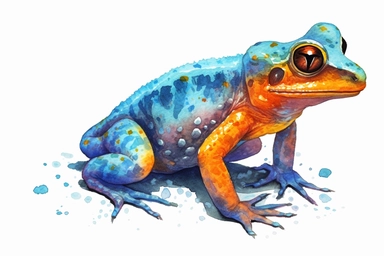 Watercolor, Newt Amphibian, clipart, hd, on a white background, spaced out