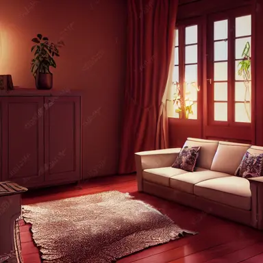Cozy 3D livingroom, brown furniture, white walls, high detail, epic detailed, very clear, colors, evironment, hyper realism, high details, octane render, unreal engine realistic, hd, Clean Cel vector art by Kuroko no Basuke , Sailor Moon and A Whisker Away, simple illustration, clipart