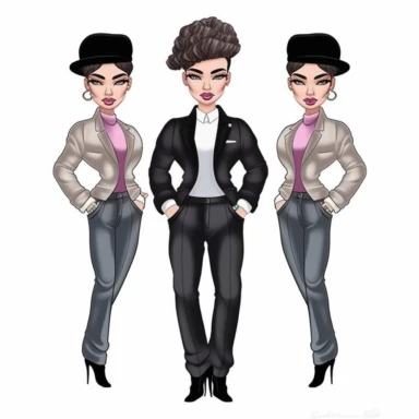 Fashion doll men wearing suit and hat, full body, realistic face, gentlemen style, clipart bundle, vector logo, vector art, white background, simple, cartoon, 2d