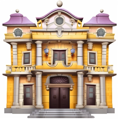 3D symmetrical beaux arts game cartoon clipart facade opera theatre building asset front-facing ,front profile view, old cartoon, neoclassical style, opera theatre building, european, beaux-arts, disney colors, accurate and detailed, in the style of whimsical figurines, blown-off-roof perspective, cluttered, goblin academia, touch of the style of ralph bakshi, unique and one-of-a-kind pieces, colorful fantasy realism, accurate and detailed, twisted imagination, orthographic perpsective, vintage 
