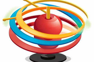 spinning clipart, vector hd, on white background