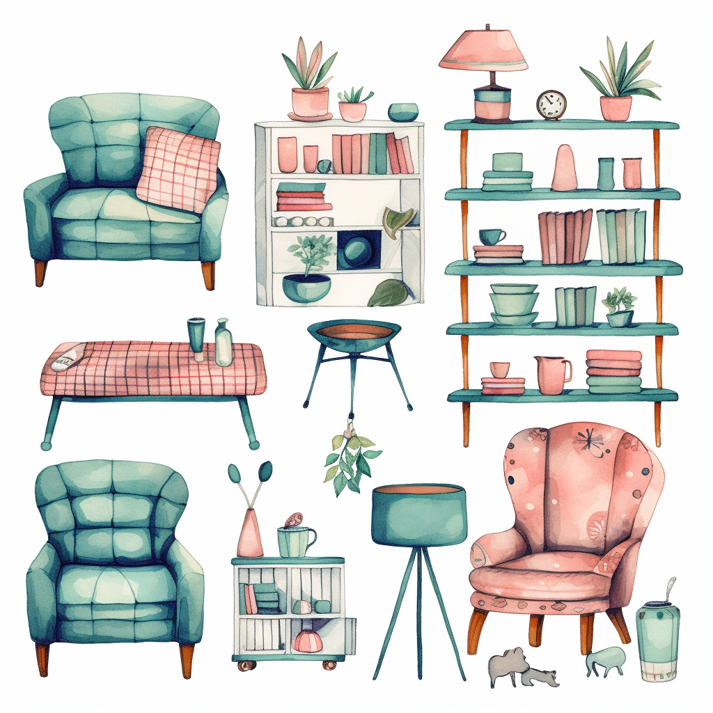 cartoon furniture cliparts