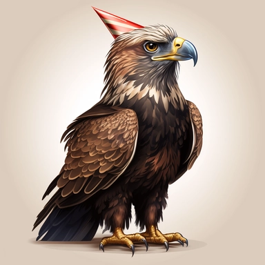 Eagle birthday, cartoon, vector, sharp focus, super detailed, illustration, 16:9, v4, q2, 16k, High quality, clipart