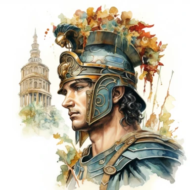 archilles of troy watercolor clipart high detail