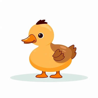 adorable simple duck clipart, white background