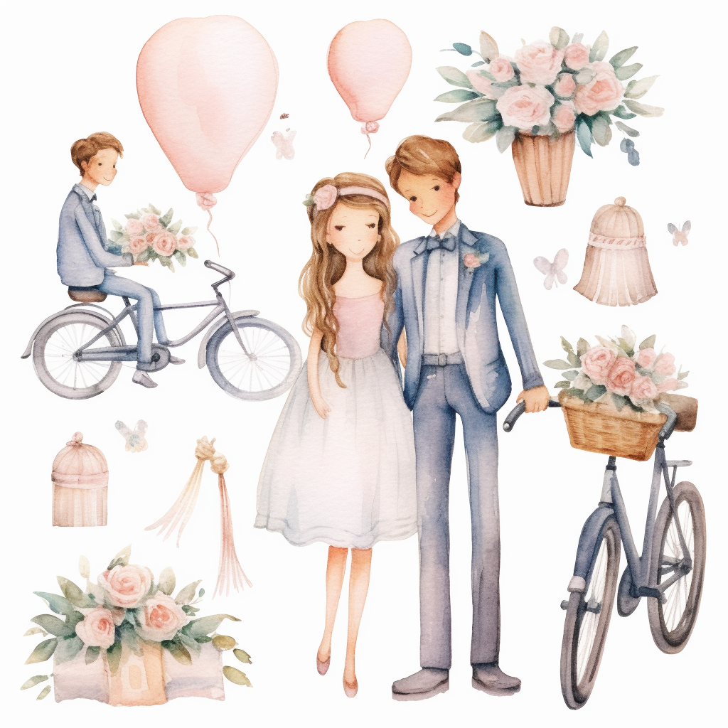 cartoon bicycle cliparts