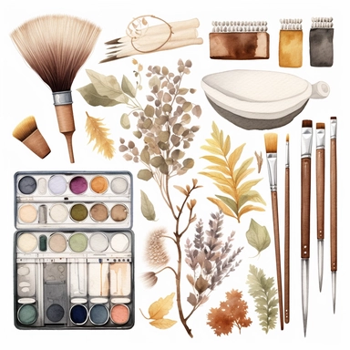 watercolour crafter, Crafting materials, neutral Watercolor Clipart