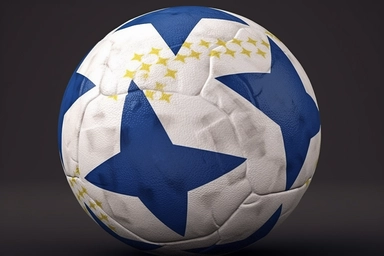 Bosnia and Herzegovina flag textured on soccer ball , clipping path included white vector art painting illustration