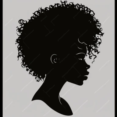 Black Woman silhouette, Afro female, hairstyle, cartoon, vector, sharp focus, super detailed, illustration, 16:9, v4, q2, 16k, High quality, clipart