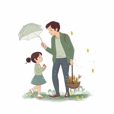 Happy father's day, Asian,Illutration, white background, PNG clipart, lovely style,16K UHD