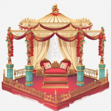 indian wedding, stage, decoration, clipart
