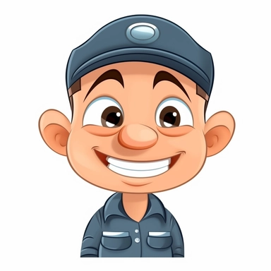happy cute Garage Manager face, cartoon, clipart, mascot, isolated on white background