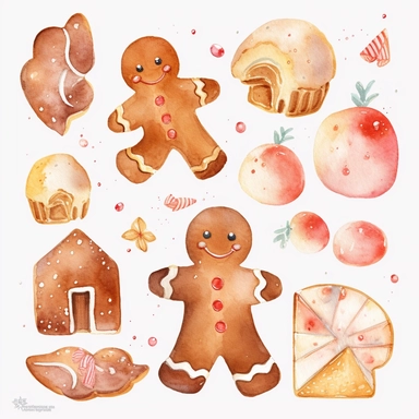 watercolour gingerbread man clipart
