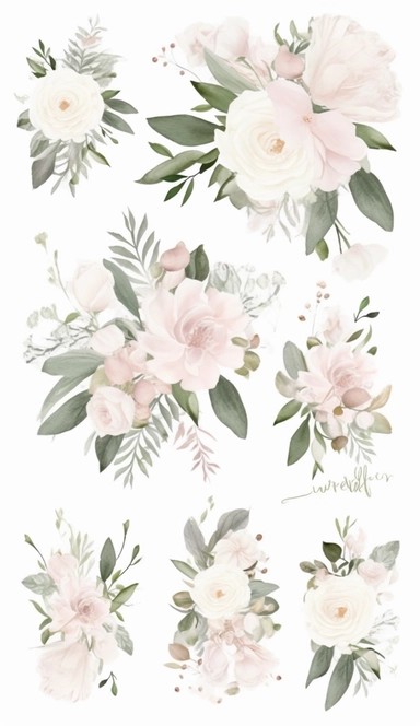 floral clip art floral clip art vintage floral floral cliparts vintage floral clipart clipart floral clip art Vintage floral clipart watercolor floral clip, in the style of misty atmosphere, white and green, light magenta and dark beige, faux naïf, white