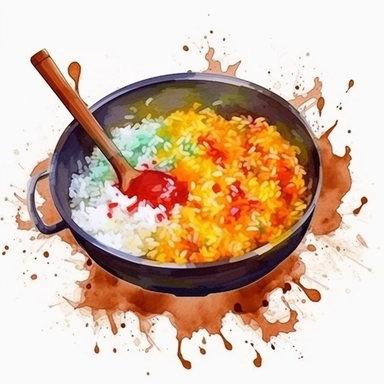 clipart water color fry rice