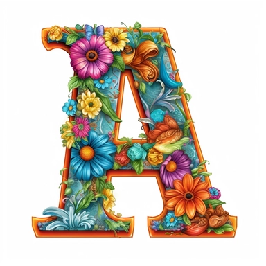 birthday alphabet A-B clip art