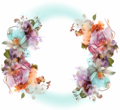 frame banner clipart on the left and right side beautiful flowers like this C:UsersromyaDownloadsclipart34385.png color light turquoise, light rosè, light orange, light purple color