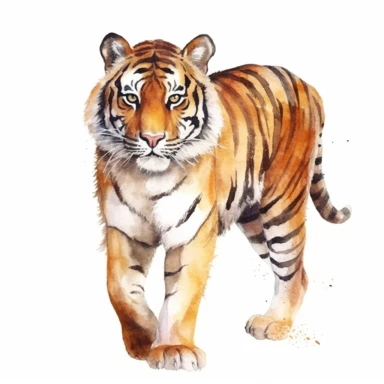 Tiger Clipart for Card Making and Scrapbooking watercolour style