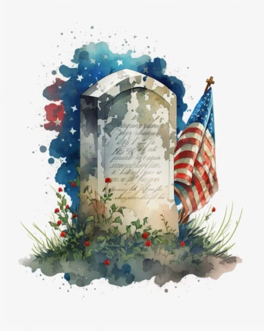 memorial day clip art, watercolor, detailed, white backgound, Super-Resolution, Megapixel, 32k