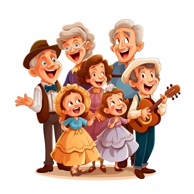 clipart of children and elders singing along