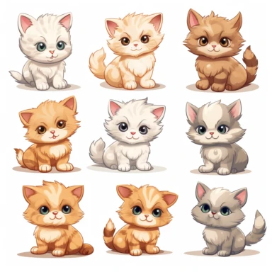 Cute Cat Clipart Bundle Cat Clipart Cute Kittens Fluffy
