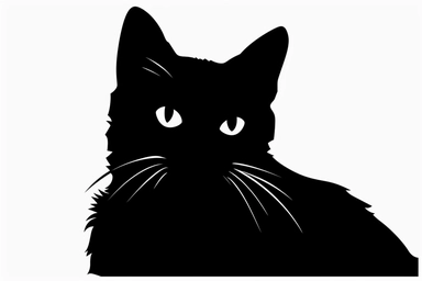 cat outline clipart, white background
