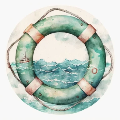 maritime Clipart Rettungsring watercolor