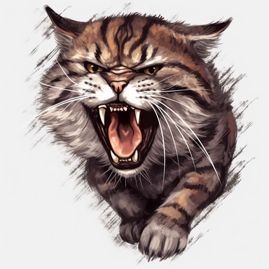 :aggressive cat clipart background transparent