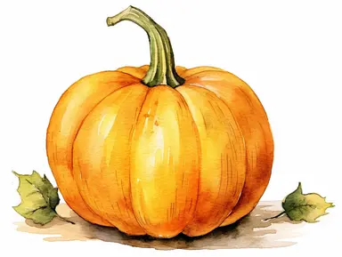Watercolor, Pumpkin, Clipart, Simplified,