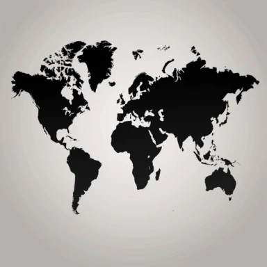 black world map graphic clipart