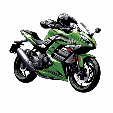 free vector kawasaki ninja, vector free, vector png, car clipart, in the style of quirky manga art, automatic drawing, 2d game art, cliff chiang, andy singer, flickr, hand-drawn animation, digital art techniques, white background