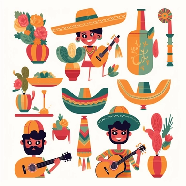 cinco de mayo clip art on white background