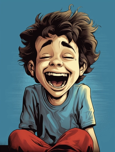 a boy laughing clipart illustration boy laughing crying eps, in the style of accurate and detailed, mona hatoum, margaret keane, cracked, uhd image, steve sack, comic book-like