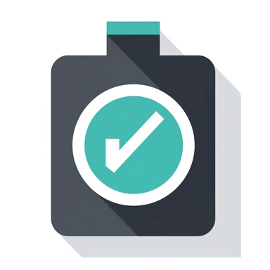 Clip art of a calendar with a checkmark, showing the finalization of the project