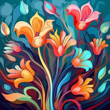 abstract flowers clip art