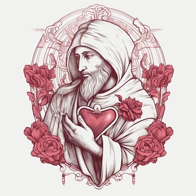 SAINT VALENTINE'S DAY clipart , original hand drawing, style of the artwork, mood of the aartwork, white background, 8K quality, ultra detailed , clipart, white background, High Quality, ultra detailed