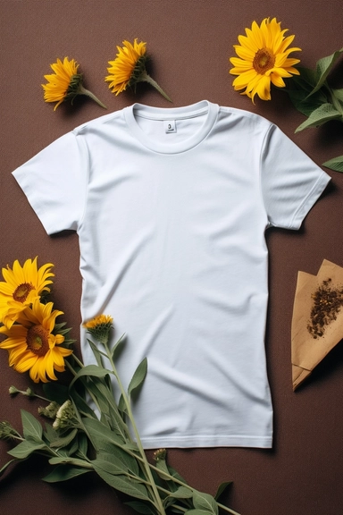 realistic mockups of a white t shirt laid flat in a table summer astheric, minimalistic style for clip art, high-quality, create an amazing beautiful coloring page