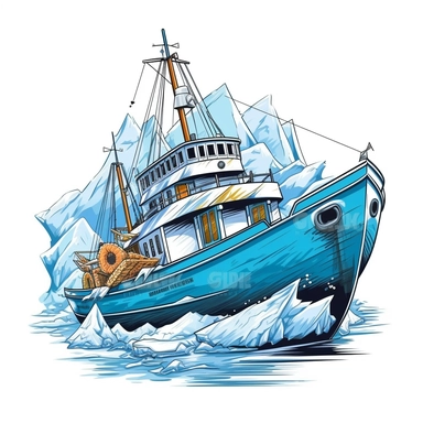 corporate clip art of a ice breaking boat