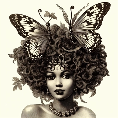 vintage clipart illustrations from a book on afrocentric faeries