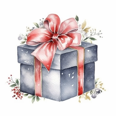 watercolor style, elegant christmas, clipart, isolated on white background, 4K