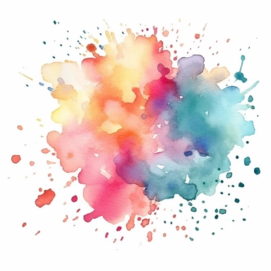watercolor clipart, one individual confetti, exploding , white background